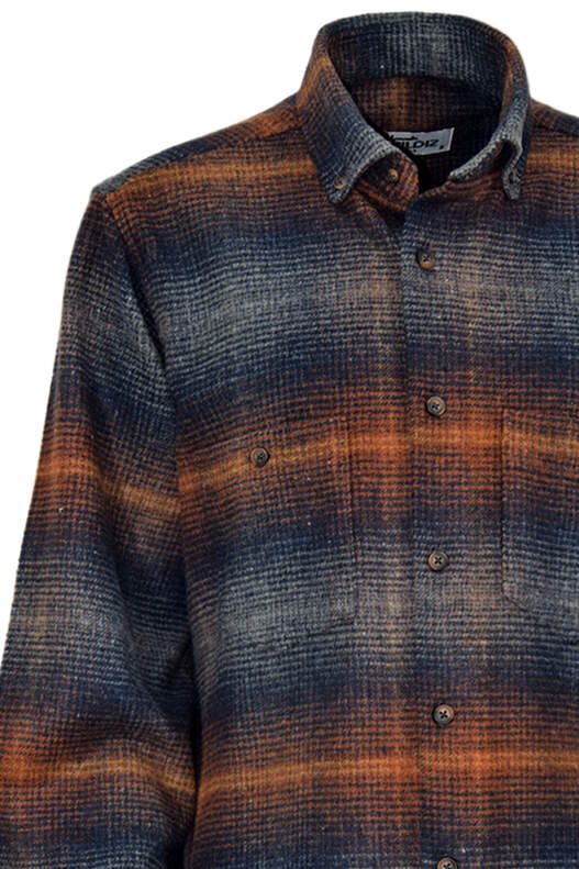 Navy Blue Tile Plaid Lumberjack Shirt