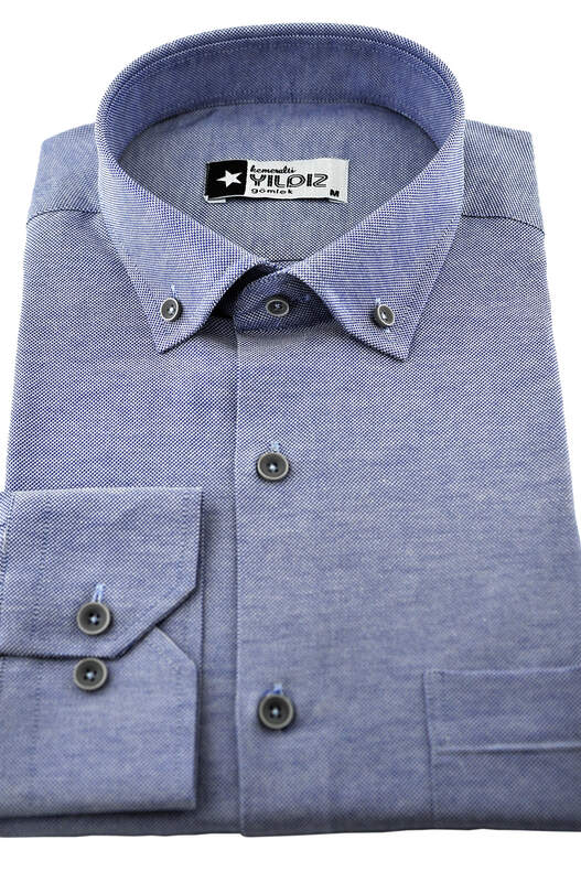 YILDIZ Blue Classic Cut Men's Shirt