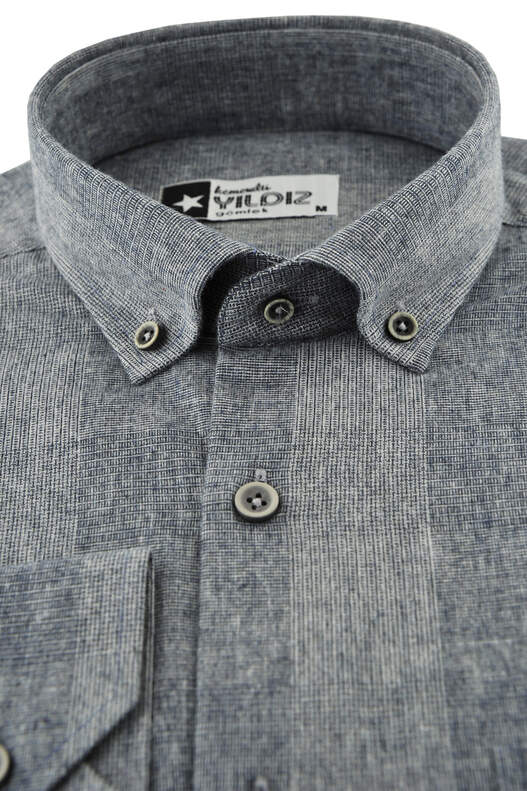 Light Dark Grey Square Winter Cotton Shirt