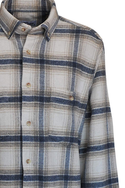 Coffee-Blue-Cream Plaid Lumberjack Shirt