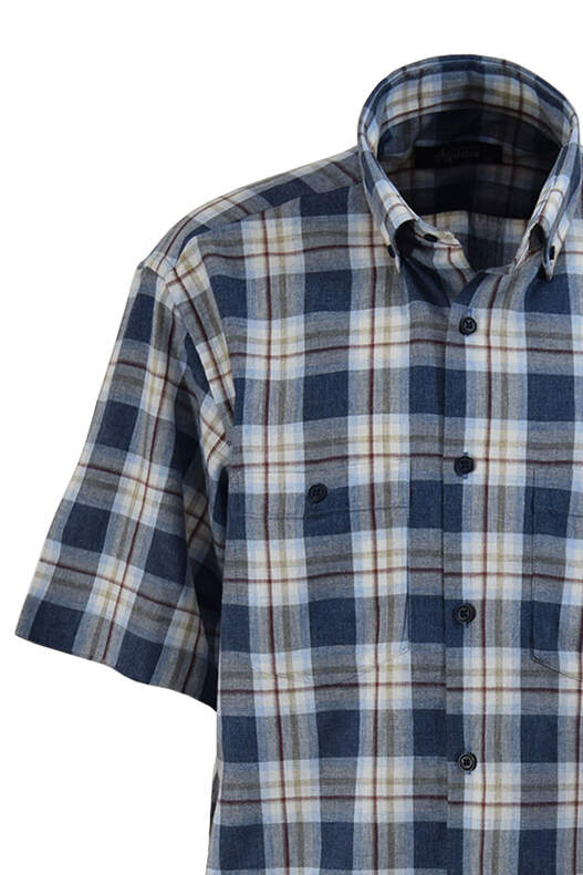 White Navy Blue Plaid