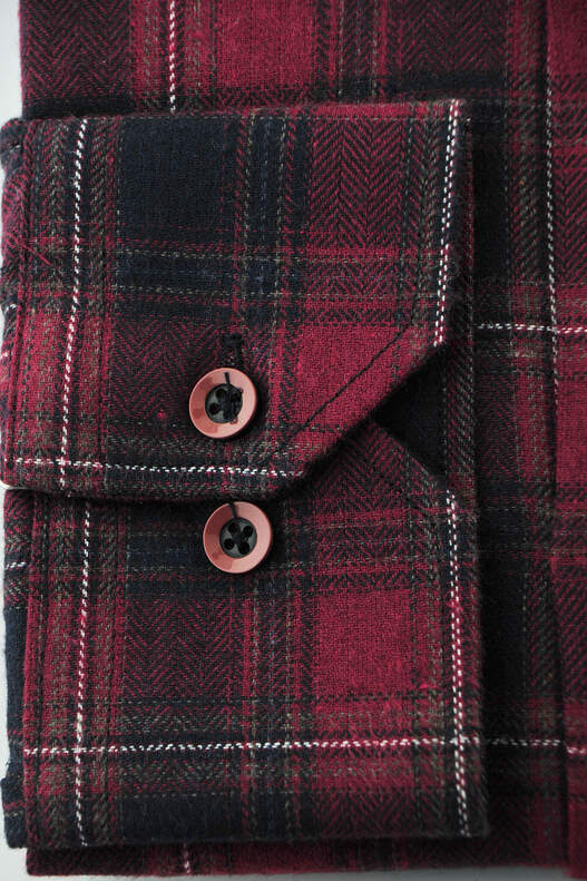 Red Navy Blue Checked Winter Cotton Shirt