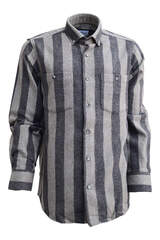 Kahverengi ve Bej Çizgili Oduncu Gömlek