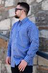 Navy Blue Blue Checked Seasonal Shirt - 2