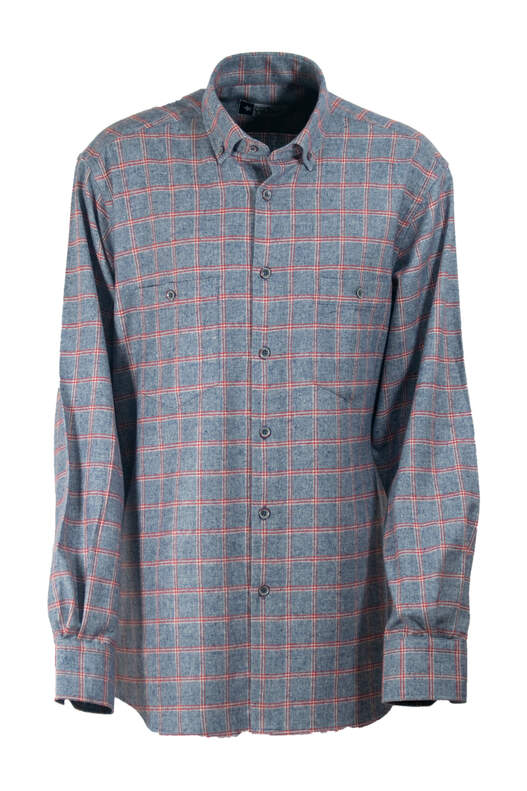 Blue Red Check Winter Cotton Shirt