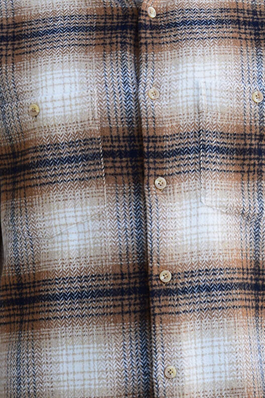 Kahve Tonları Siyah ve Krem Ekose Oduncu