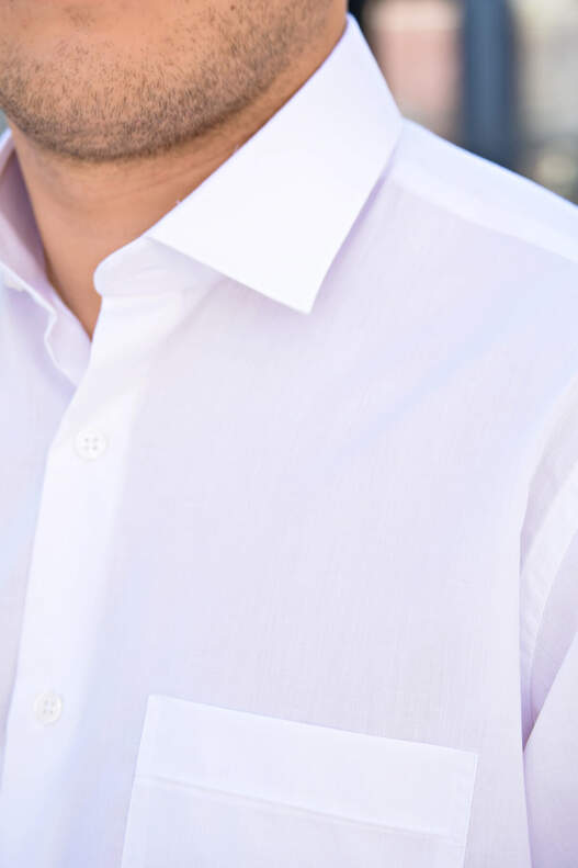 Yıldız White Classic Cut Long Sleeve Terikoton Men's Shirt