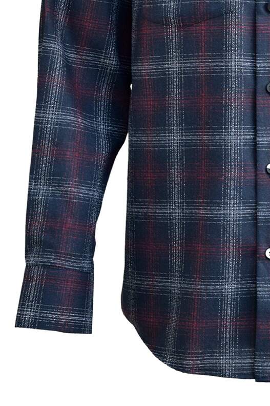 Lacivert Üzerine Beyaz Kırmızı Ekose