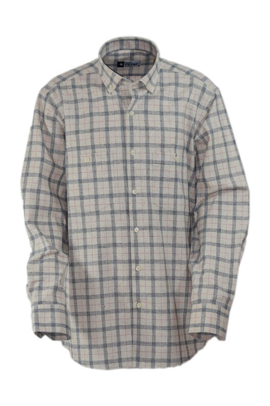 Cream Black Plaid Winter Cotton Shirt