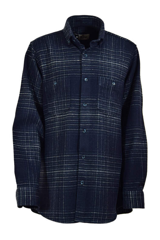 Navy Blue Striped Lumberjack Shirt