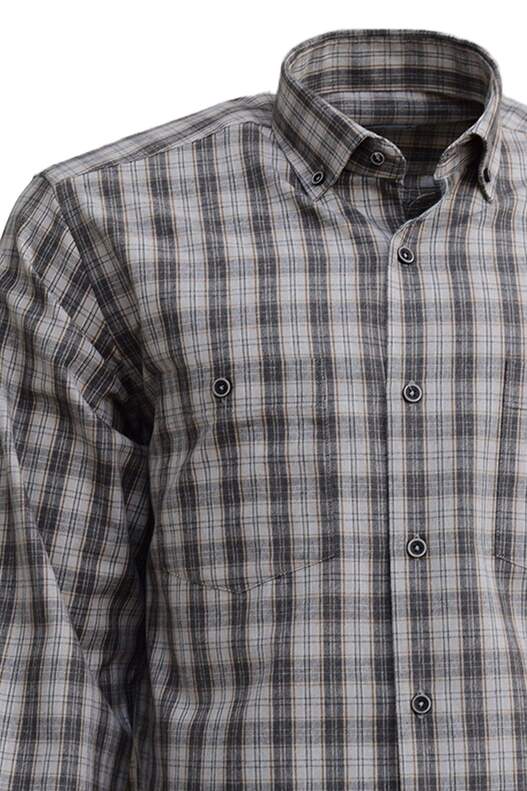 Krem Üzeri Yeşil Kahverengi Kareli