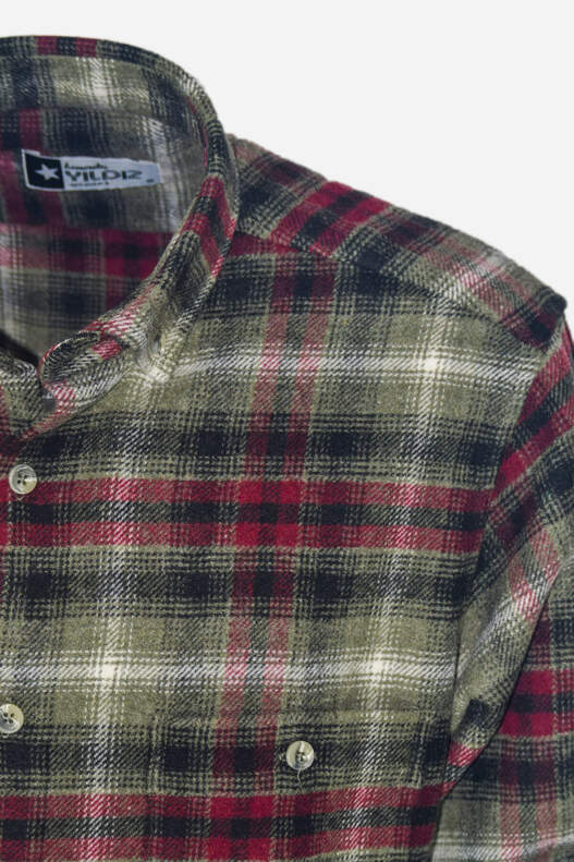 Green cream Plaid Lumberjack Shirt