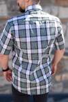 YILDIZ Cream Green Milky Brown Plaid Short Sleeve Shirt - 3