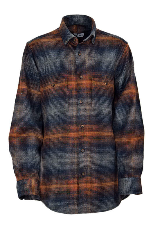 Navy Blue Tile Plaid Lumberjack Shirt