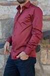 Yıldız Burgundy Slim-Fit Men's Shirt - 2