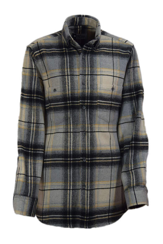 Cream Grey Yellow Plaid Lumberjack Shirt