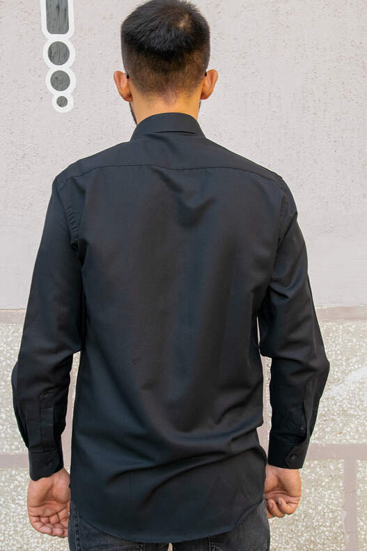 Black Self Patterned Shirt