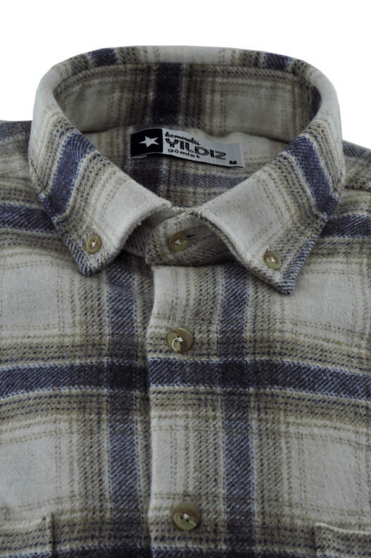 Coffee-Blue-Cream Plaid Lumberjack Shirt