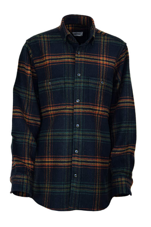 Navy Blue Green Checked Lumberjack Shirt
