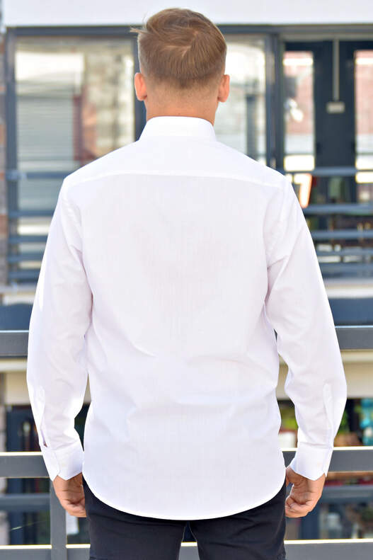 Yıldız White Classic Cut Long Sleeve Terikoton Men's Shirt