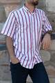 Yıldız Red Striped Short Sleeve Shirt