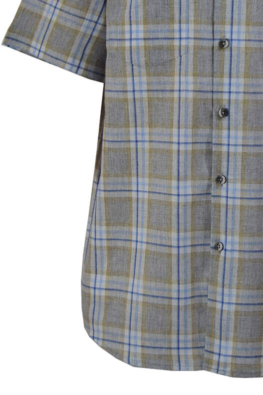 White Grey Yellow Blue Plaid