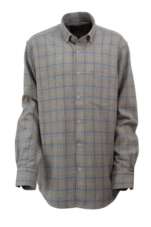 Cream Coloured Plaid Cotton Winter Shirt