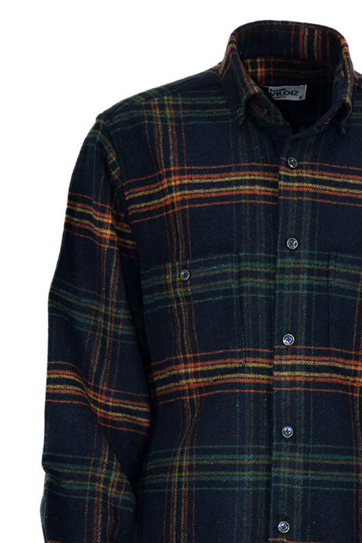 Navy Blue Green Checked Lumberjack Shirt