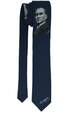 Atatürk Portre ve İmza Desenli Lacivert Dokuma Kravat