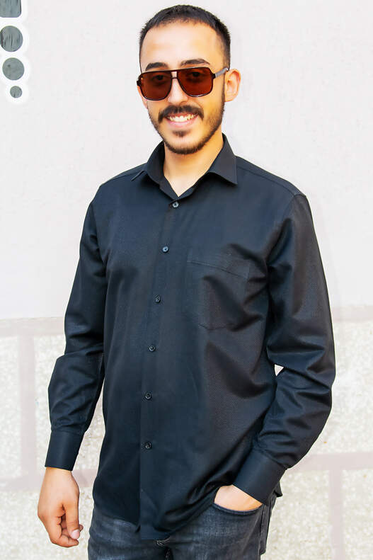 Black Self Patterned Shirt
