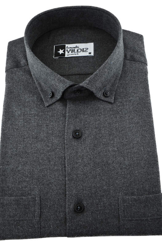Star Anthracite Colour Classic Cut Winter Cotton Men's Shirt