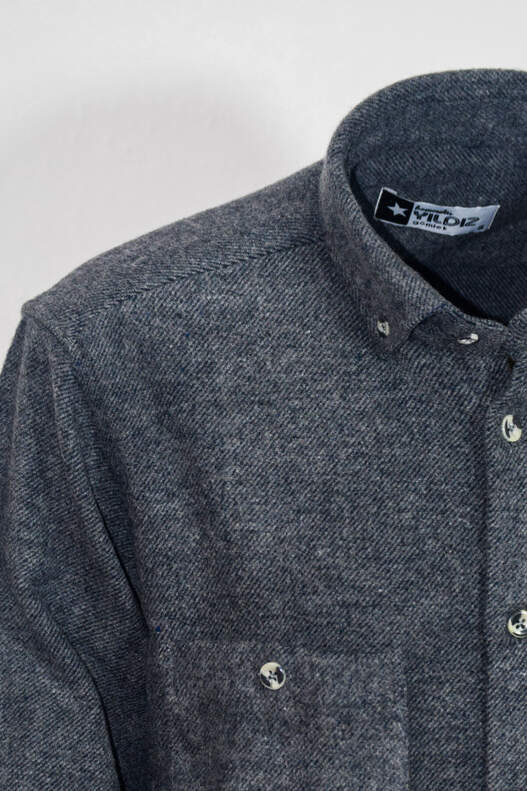 Grey Solid Colour Lumberjack Men's Shirt