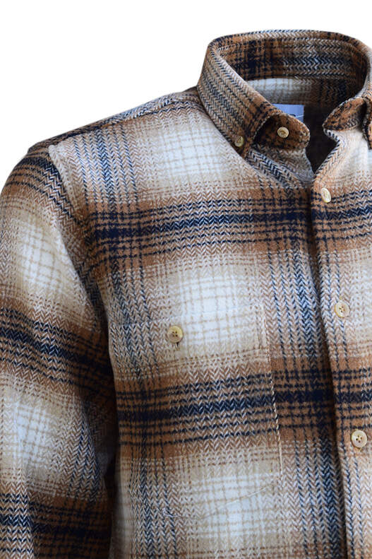 Kahve Tonları Siyah ve Krem Ekose Oduncu