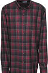Red Navy Blue Checked Winter Cotton Shirt - 1