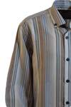 YILDIZ Grey Blue Blue Yellow Burgundy Striped Long Sleeve Shirt - 2
