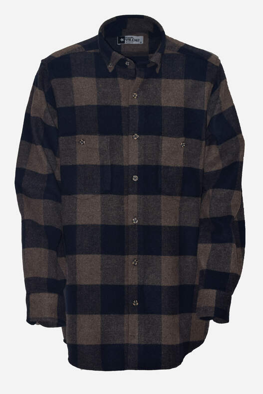 Navy Blue Coffee Checked Lumberjack Men's Shirt