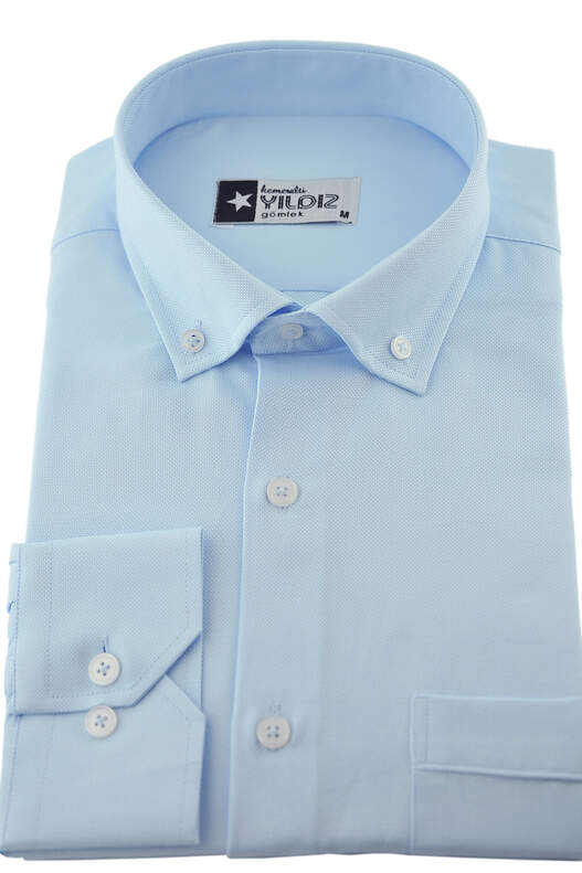 Yıldız Light Blue Classic Cut Men's Shirt