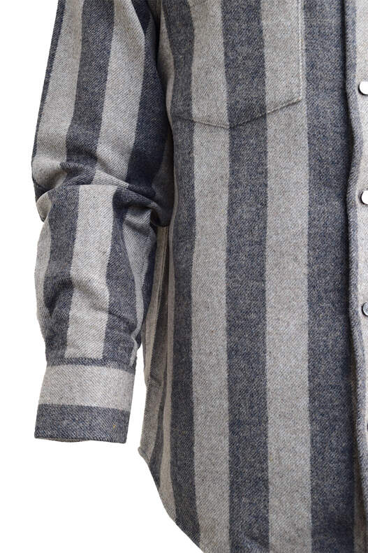 Kahverengi ve Bej Çizgili Oduncu Gömlek