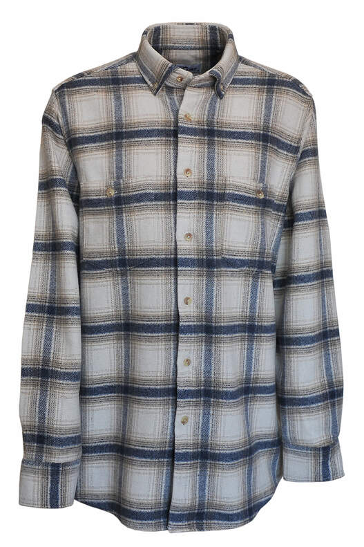 Coffee-Blue-Cream Plaid Lumberjack Shirt