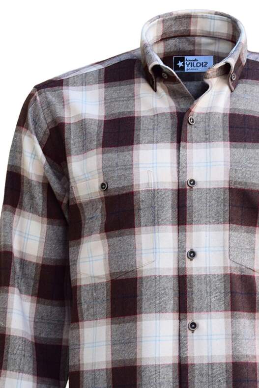 Krem Mavi Bordo Moru Ekose