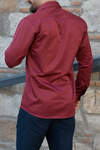 Yıldız Burgundy Slim-Fit Men's Shirt - 4