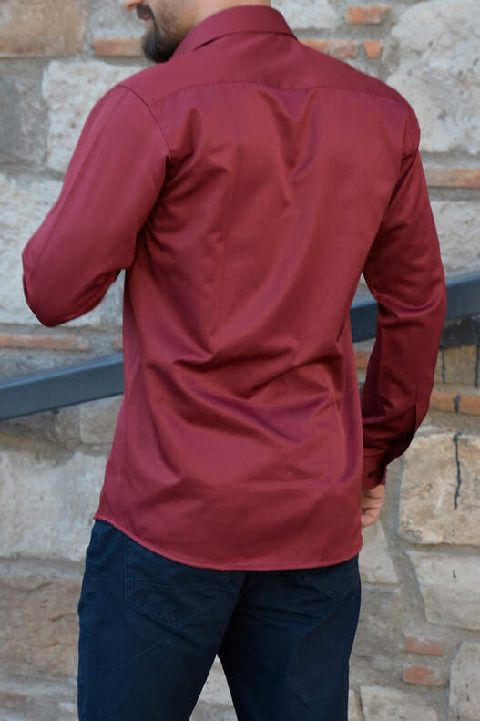 Yıldız Burgundy Slim-Fit Men's Shirt