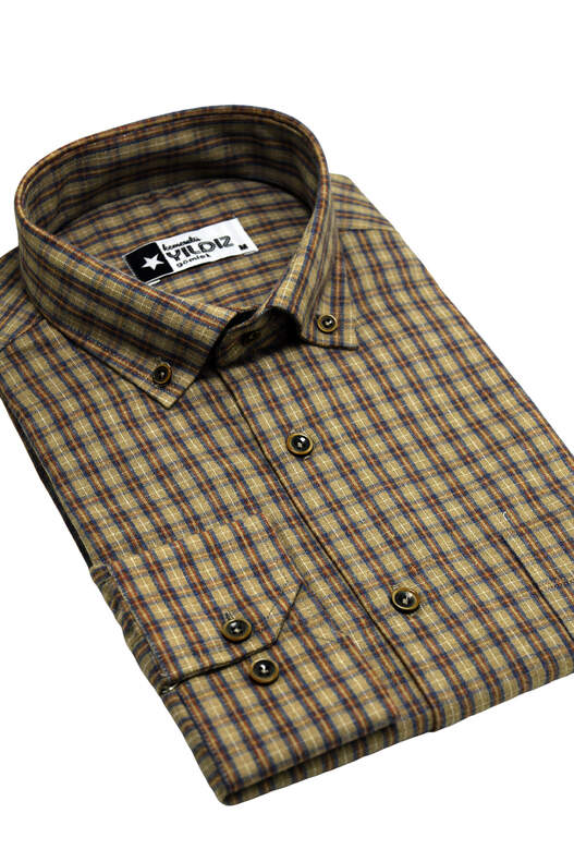 Coffee Tile Checked Cotton Winter Shirt