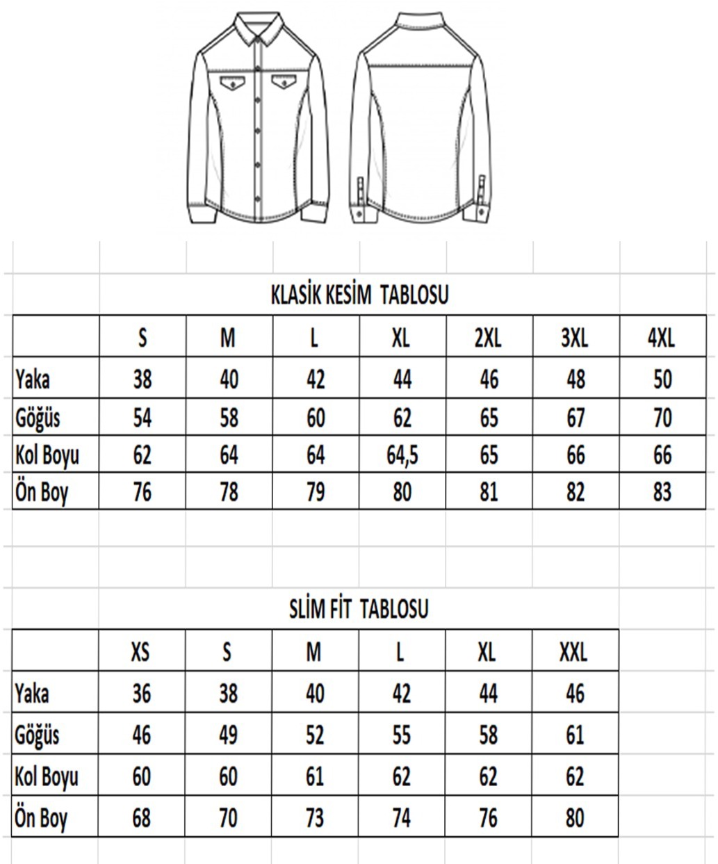 Beden Tablosu